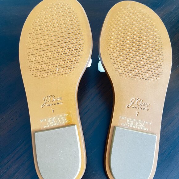 J. Crew Women's Sorrento White Leather Padded Slide Sandals Made in Italy 7 NIB - Picture 4 of 5